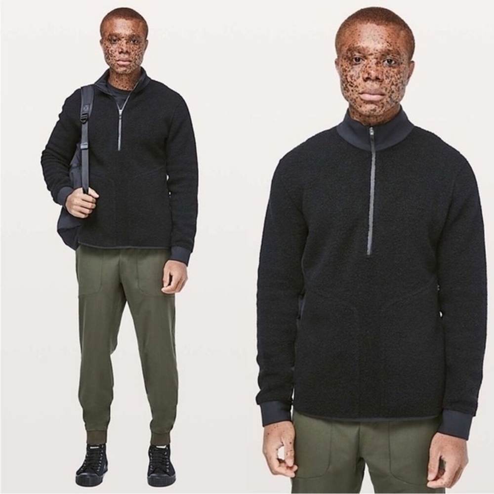 Lululemon Tundra Trek 1/2 Zip Pullover Black Men's Sweater Size M